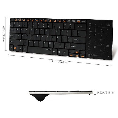 Rapoo E9080  Wireless Keyboard Chocolate Keyboard Blade Multimedia Wirless Keyboard Slim 2.4G Wireless Keyboard usb Inte