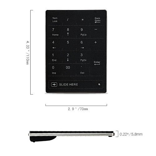 RAPOO T3 Wireless Ultra-slim Multi-touchpad numeric Keypad
